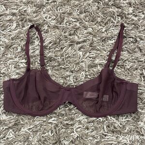 Auden Plum Underwire sheer Bra size 34B